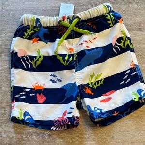 Baby Boden 6/12 swim trunks lined EUC